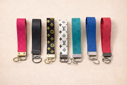 Faux Leather Luxury Wristlet Keychain | Elegant Key Fob