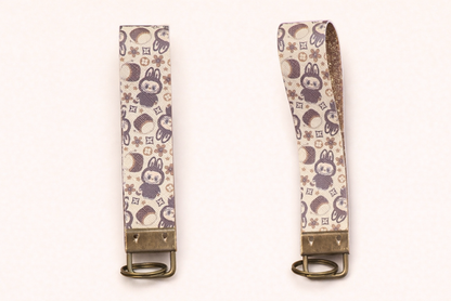 Labubu LV inspired Wristlet Keychain | Faux Leather Key Fob